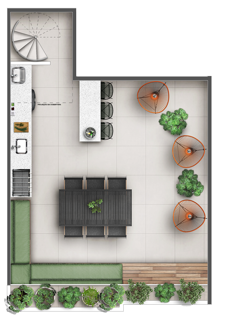 81,97M² COM COBERTURA GOURMET