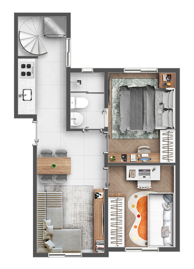 81,97M² COM COBERTURA GOURMET